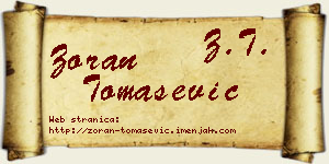 Zoran Tomašević vizit kartica